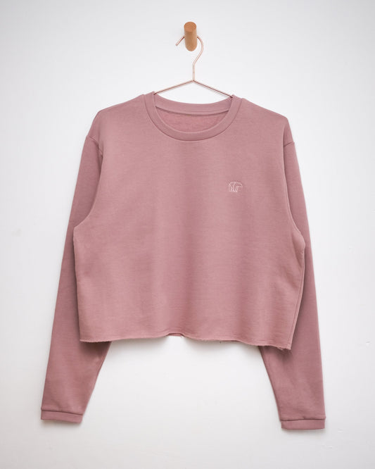 Cropped Bear Sweatshirt - Pink - BearMade - Made in Britain - 