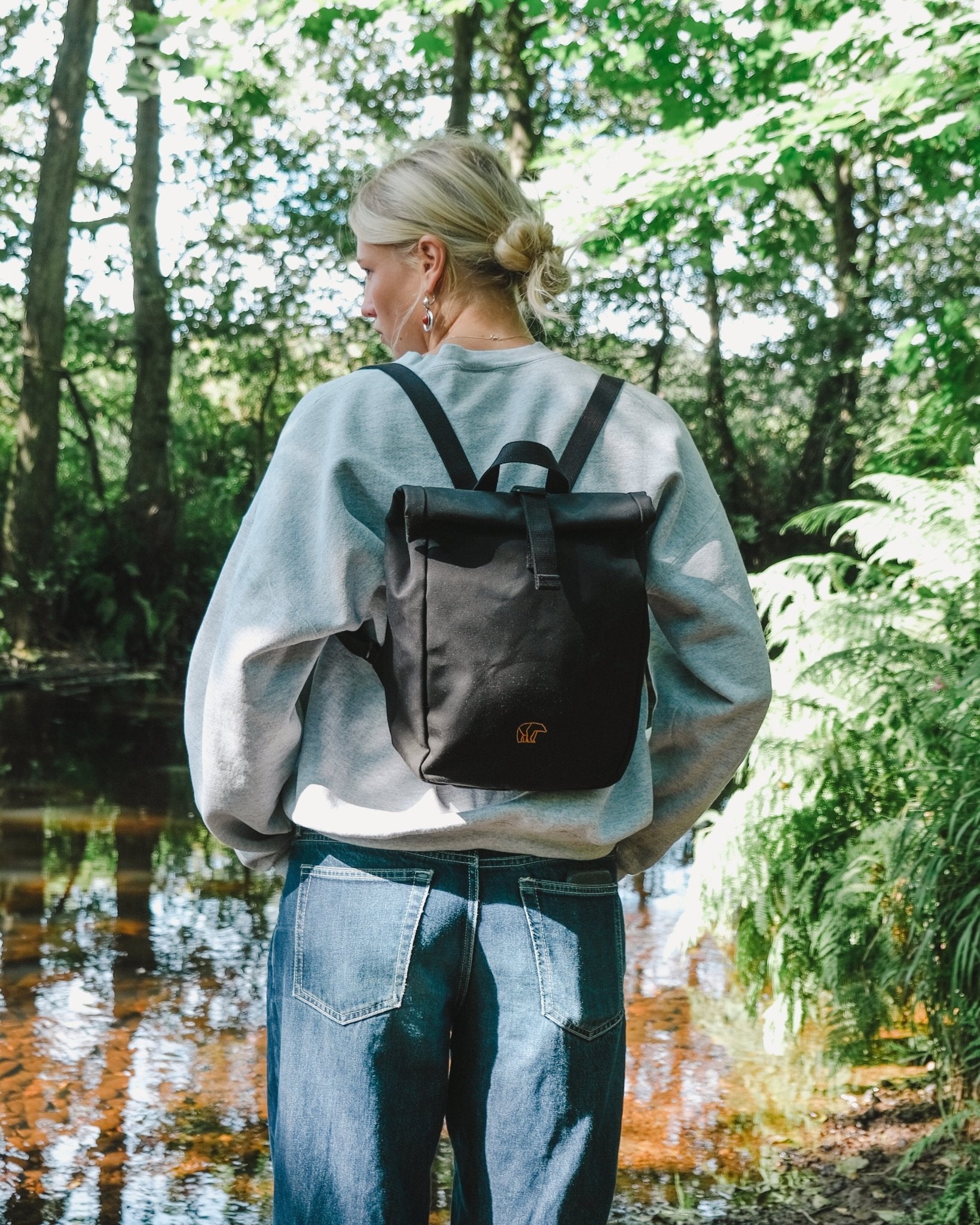 Mini black canvas backpack online